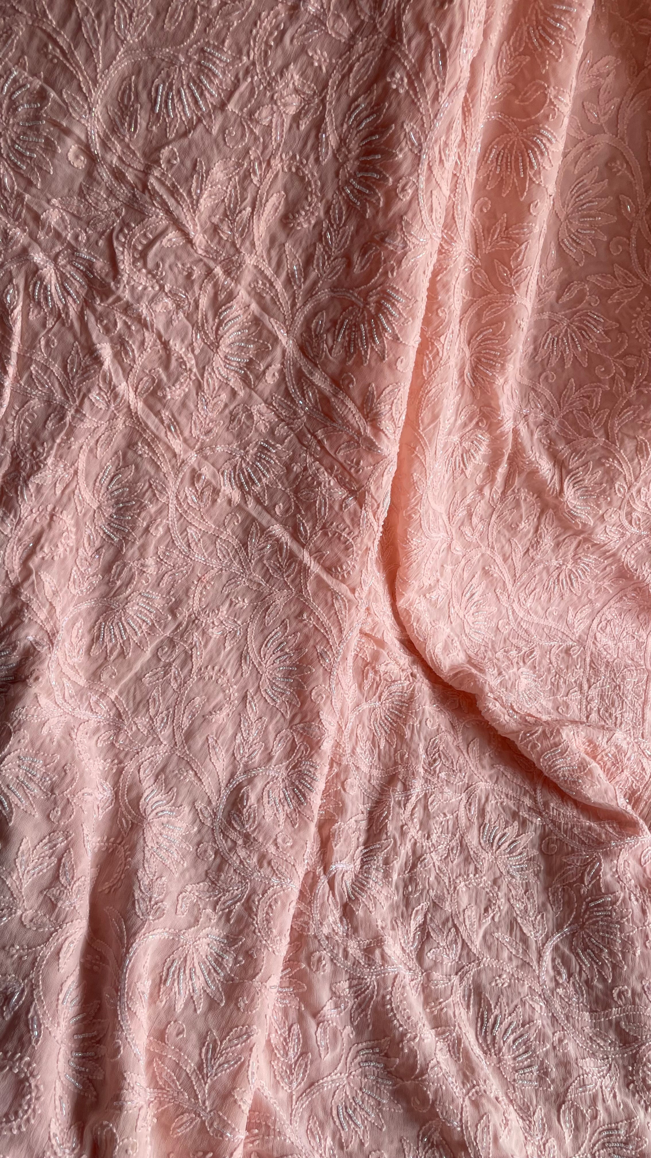 Noori Bridal Nude Peach Saree
