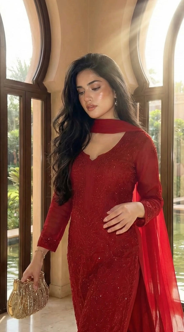 RED BRIDAL Suit Set