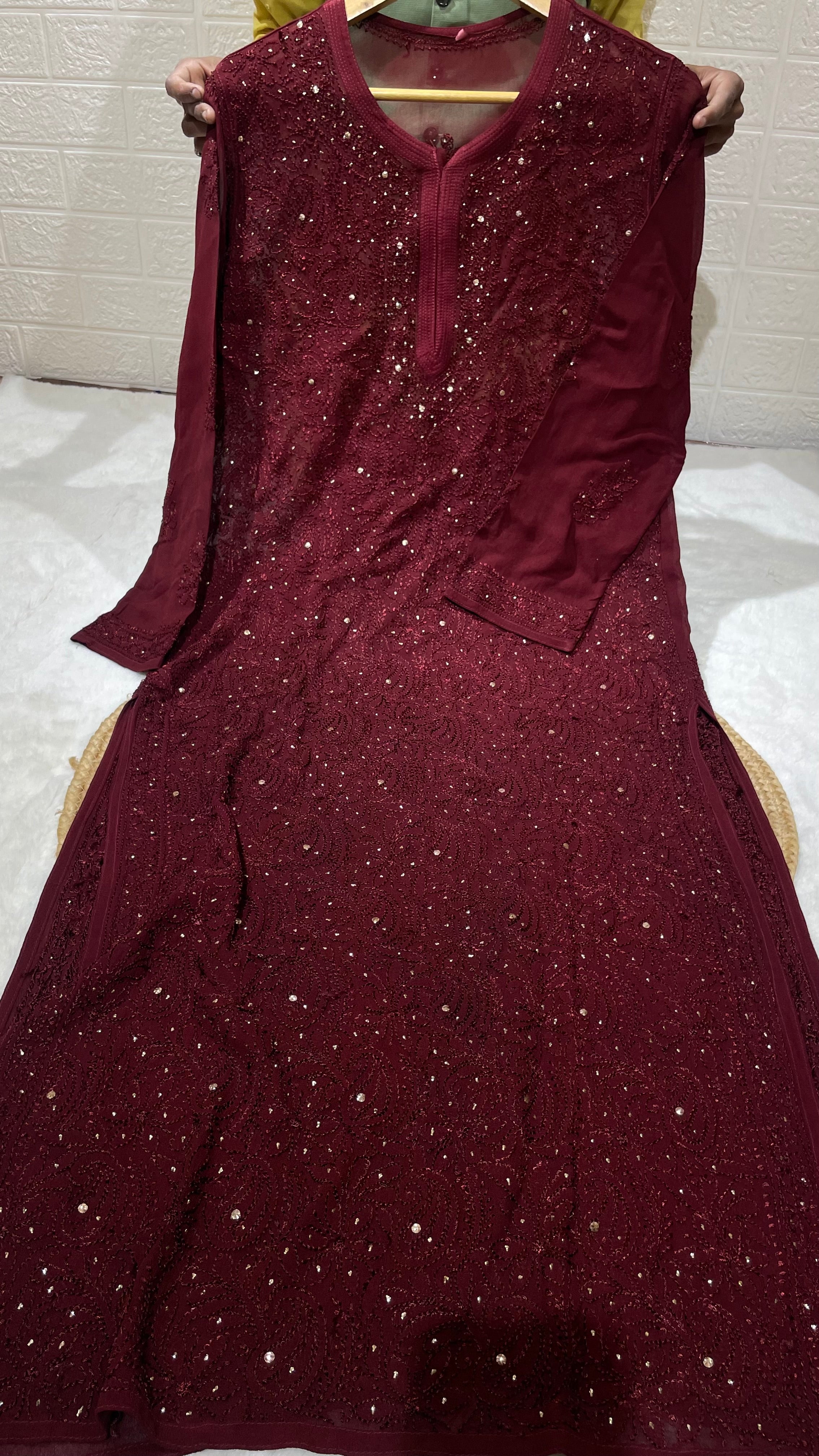 Resham Jaal Mukaish Kurtis