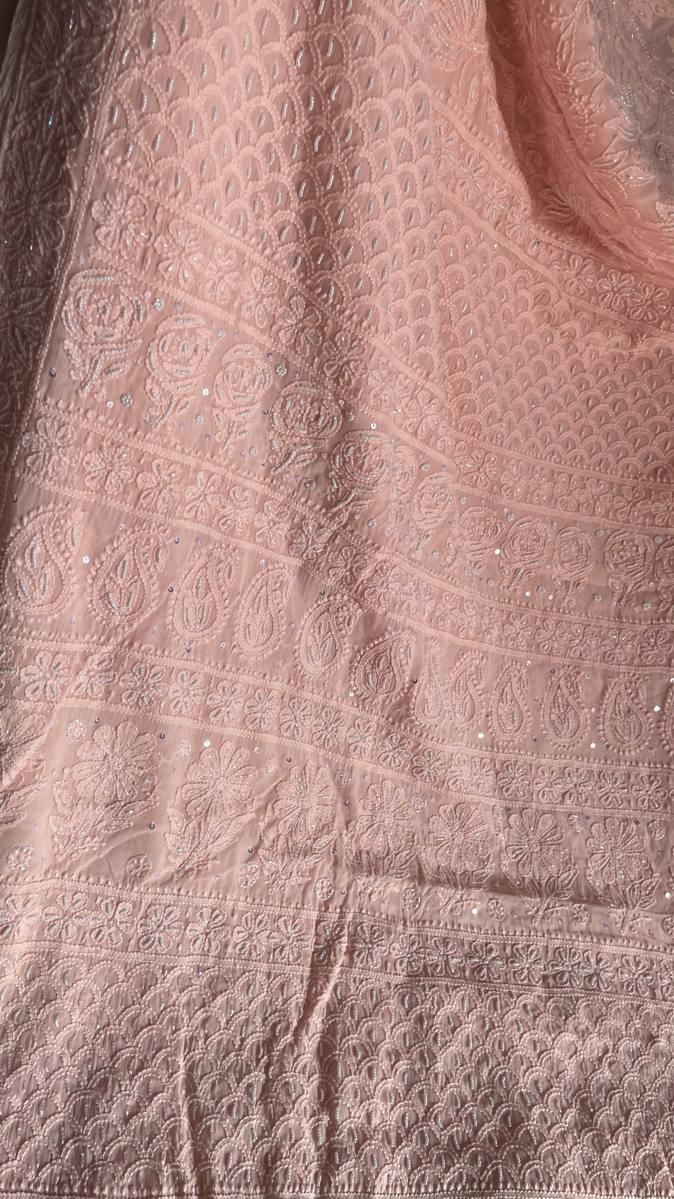 Noori Bridal Nude Peach Saree