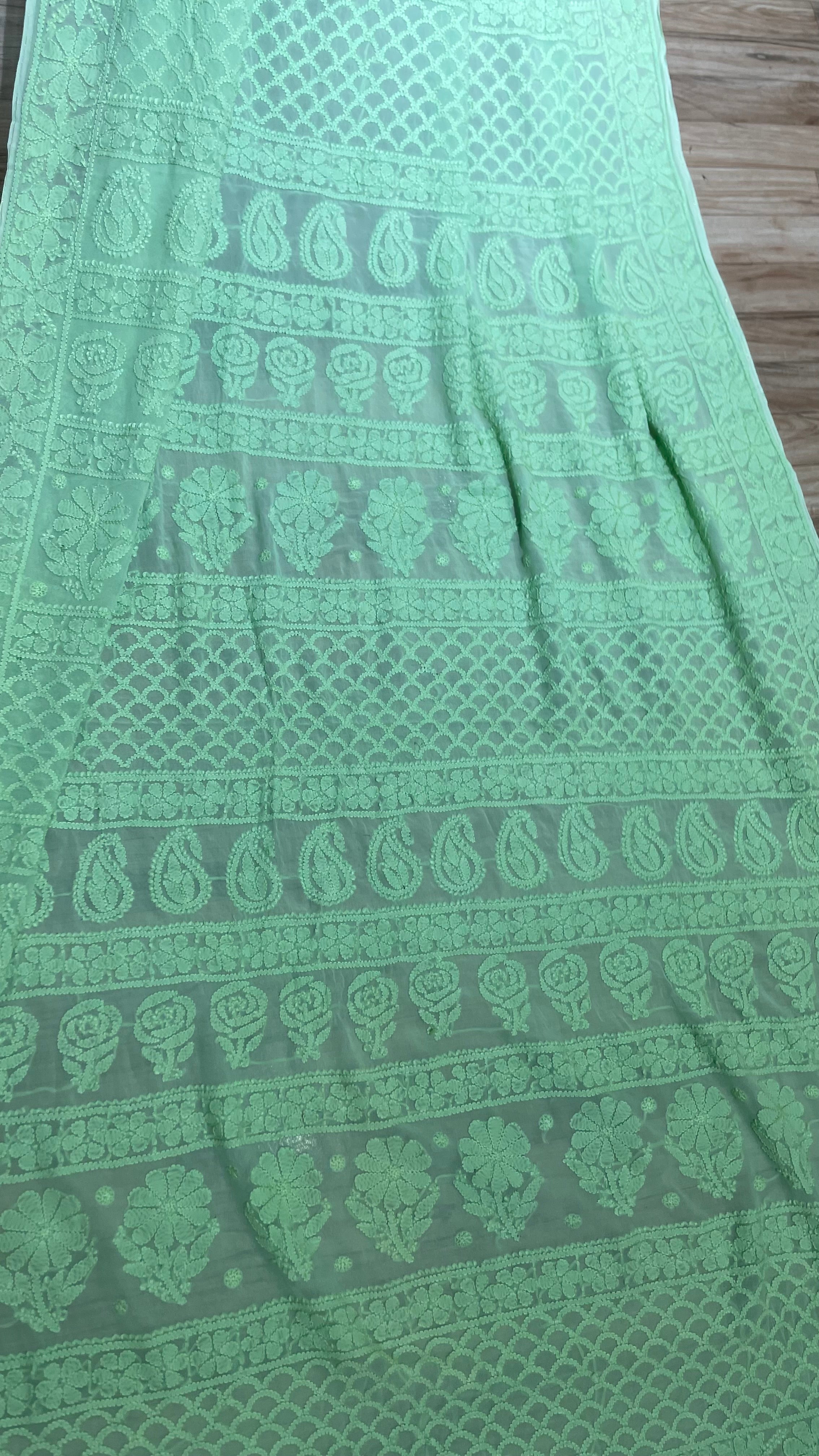 Pistachio With Rose Saree