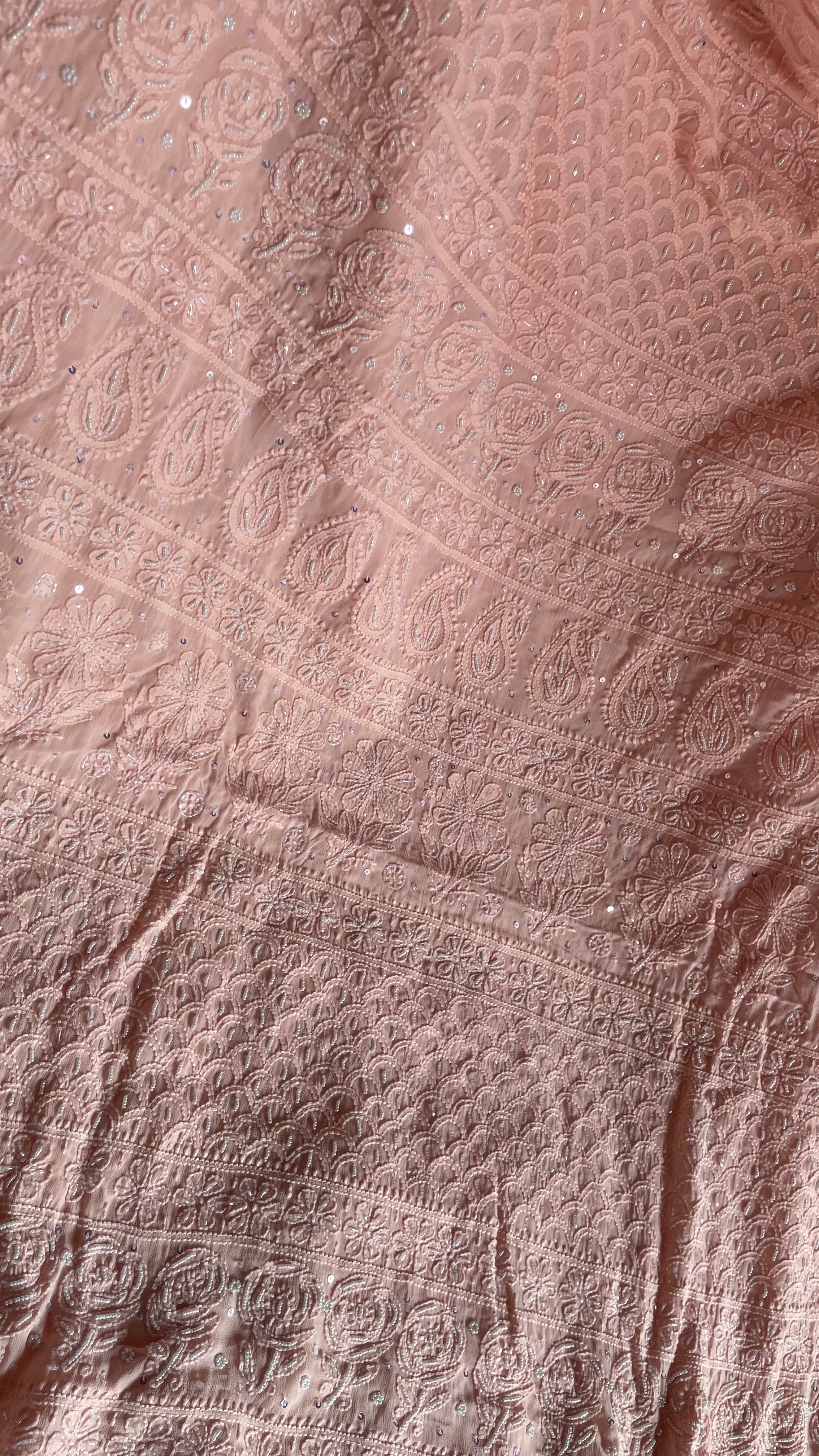 Noori Bridal Nude Peach Saree