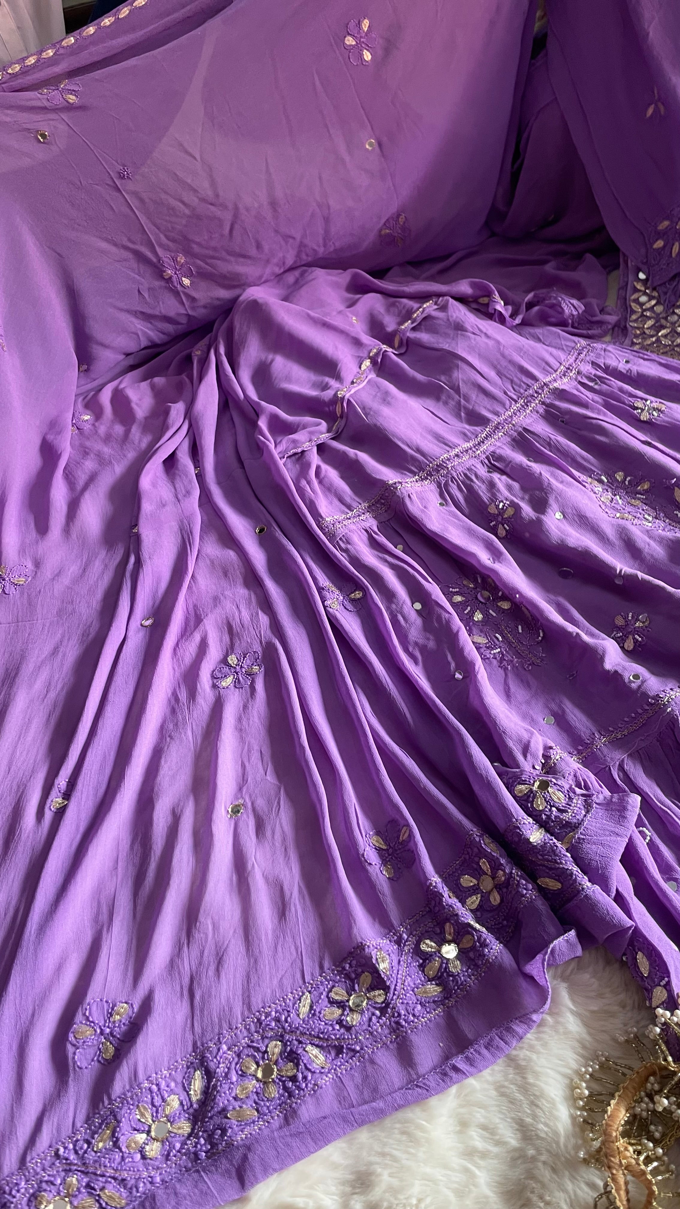 Lavender Anarkali