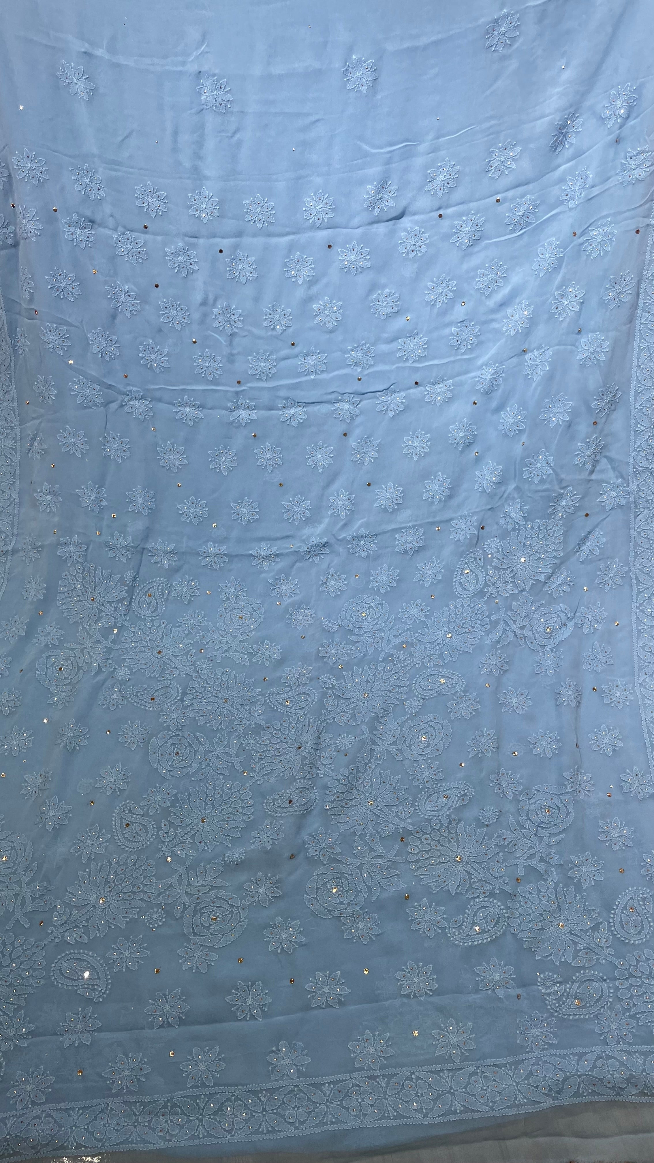 Denim Blue Mukaish Saree