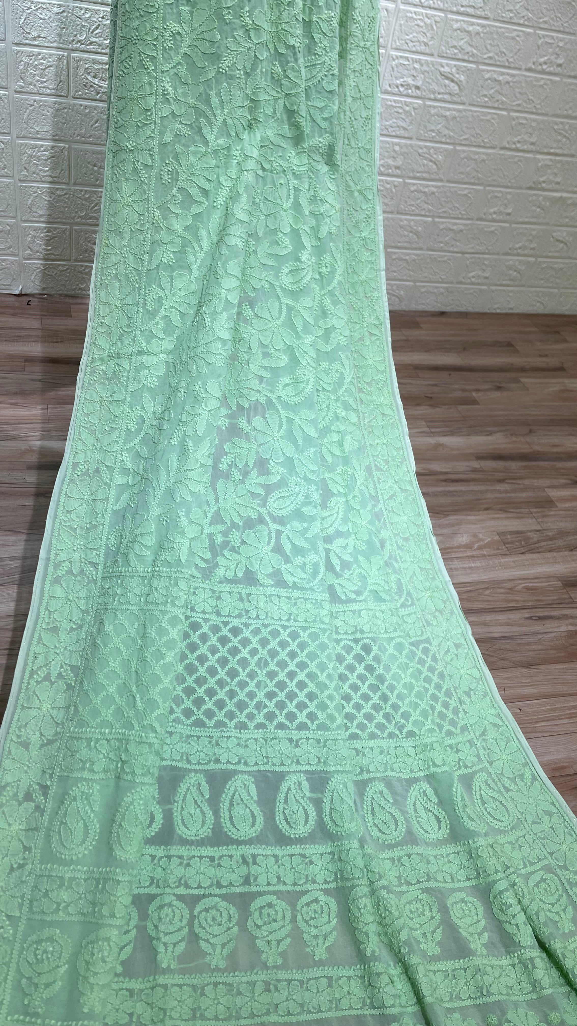 Pistachio With Rose Saree