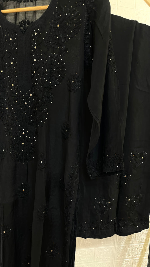Iqra Black Kamdaani Suit Set