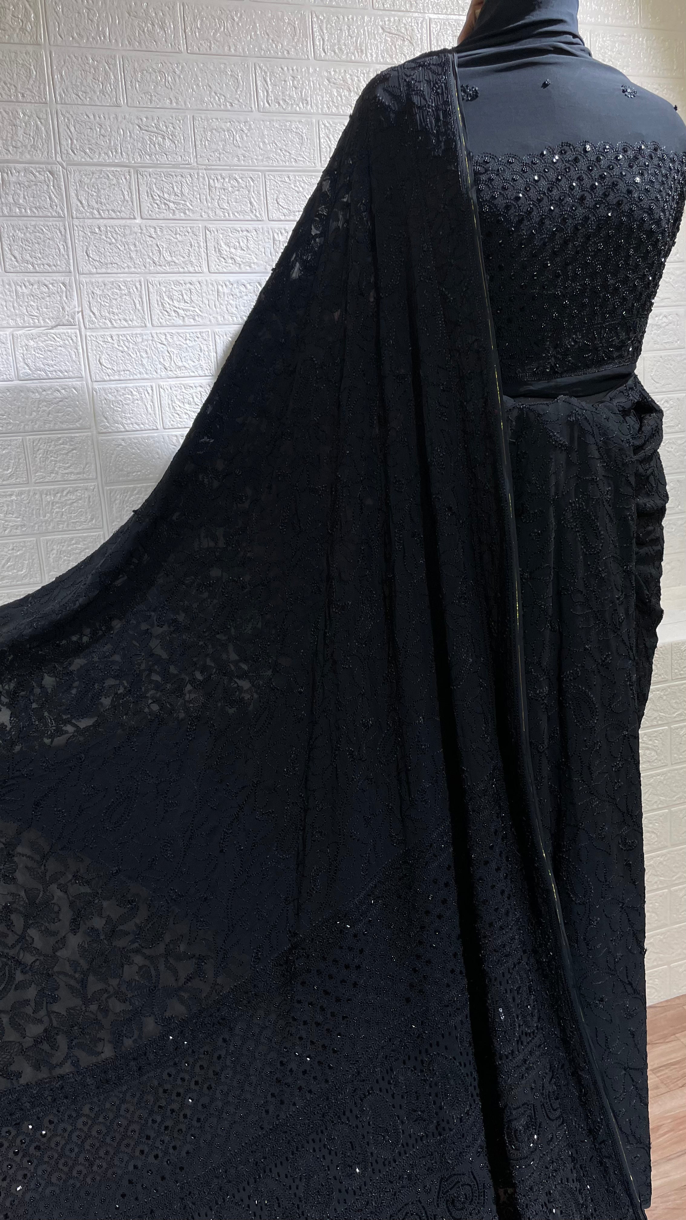 Black On Black Saree