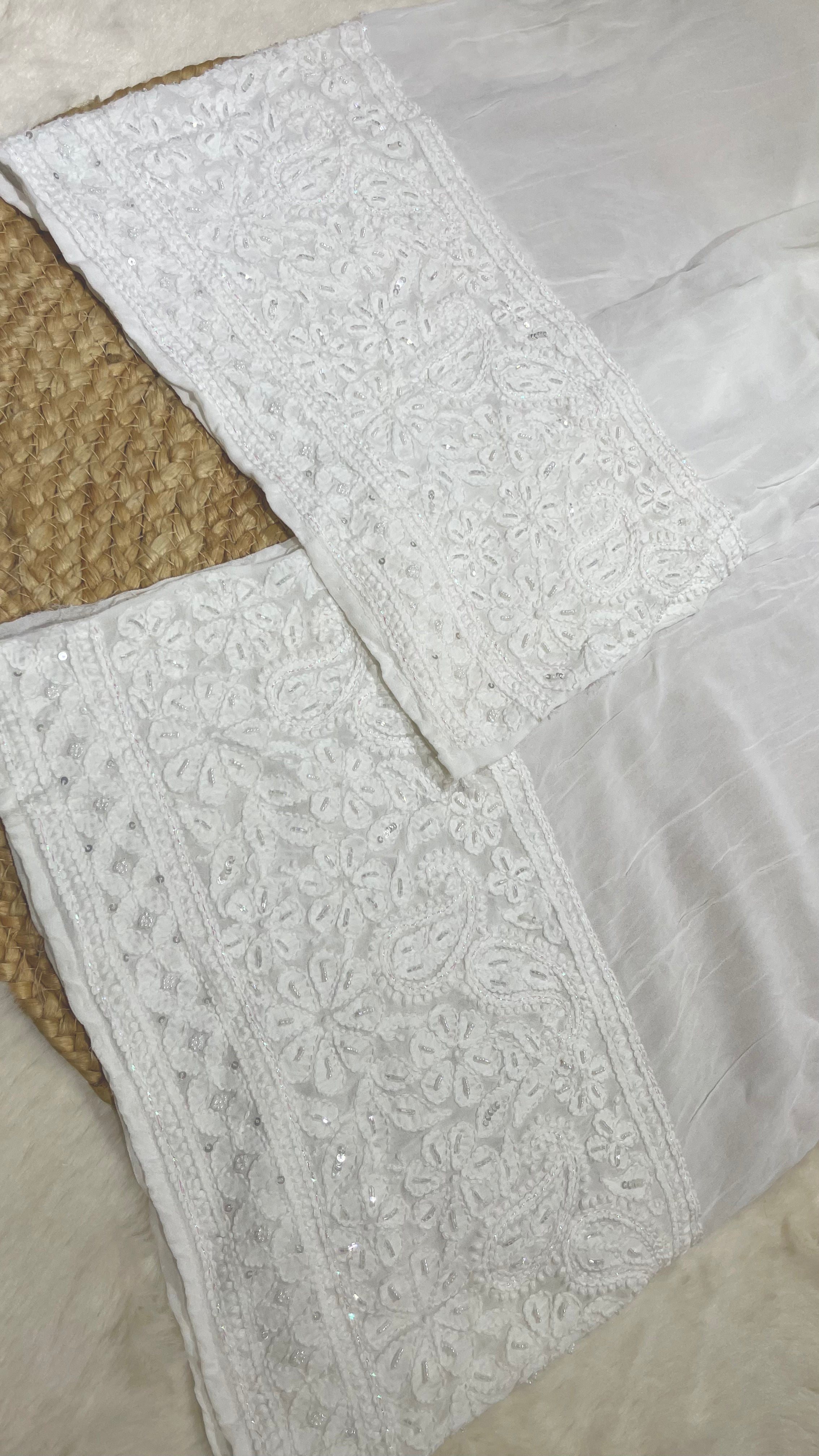 Pearl viscose bakhiya jaal palazzo