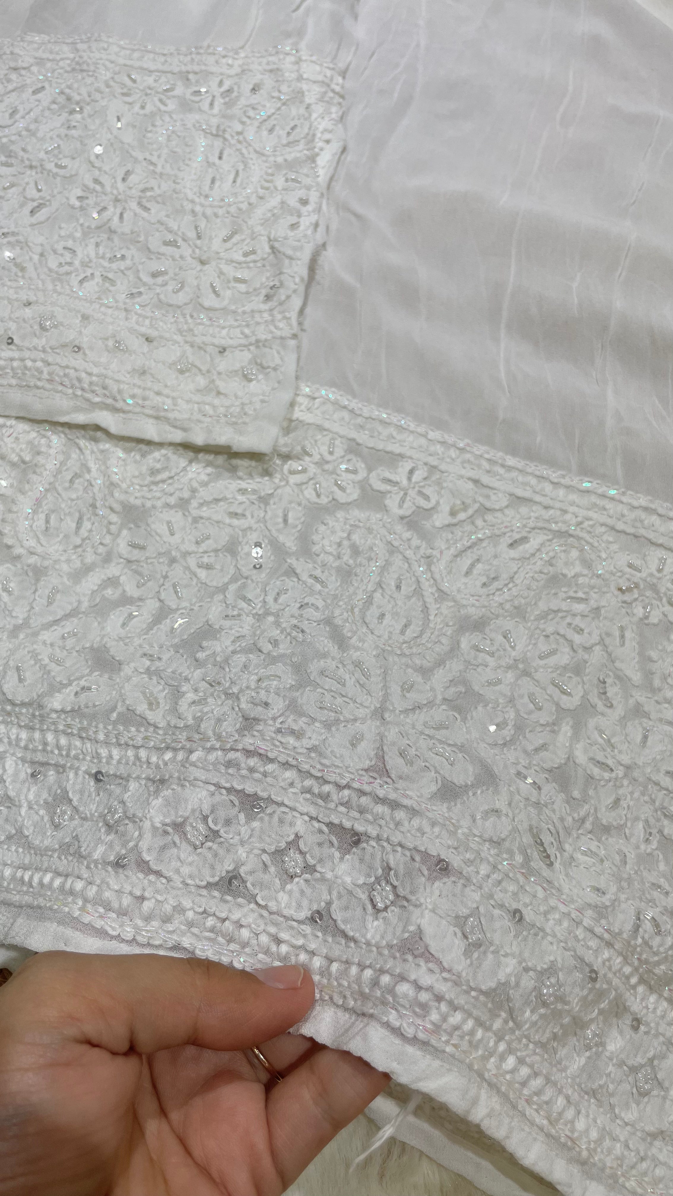 Pearl viscose bakhiya jaal palazzo