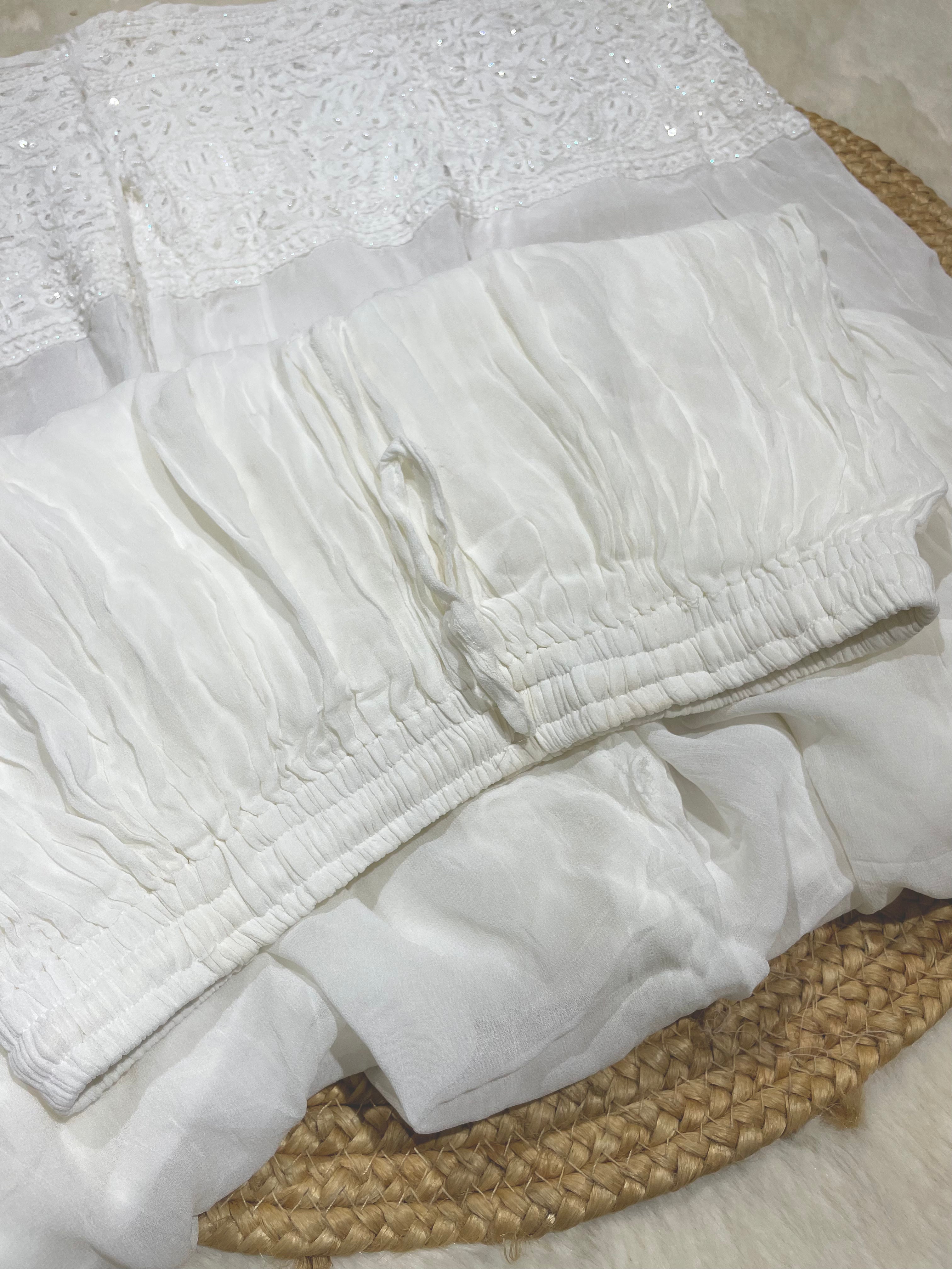 Pearl viscose bakhiya jaal palazzo