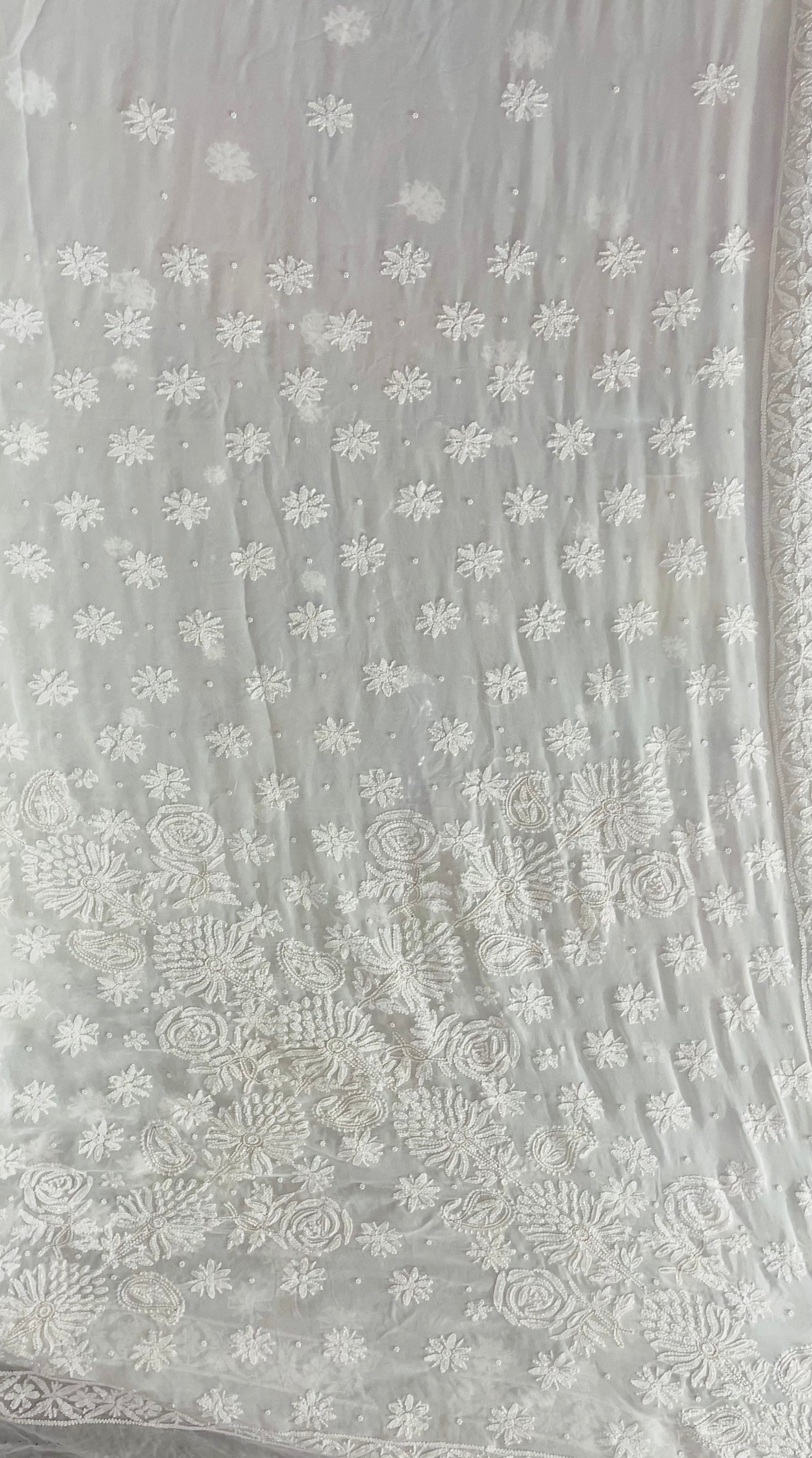 Fiza White Saree