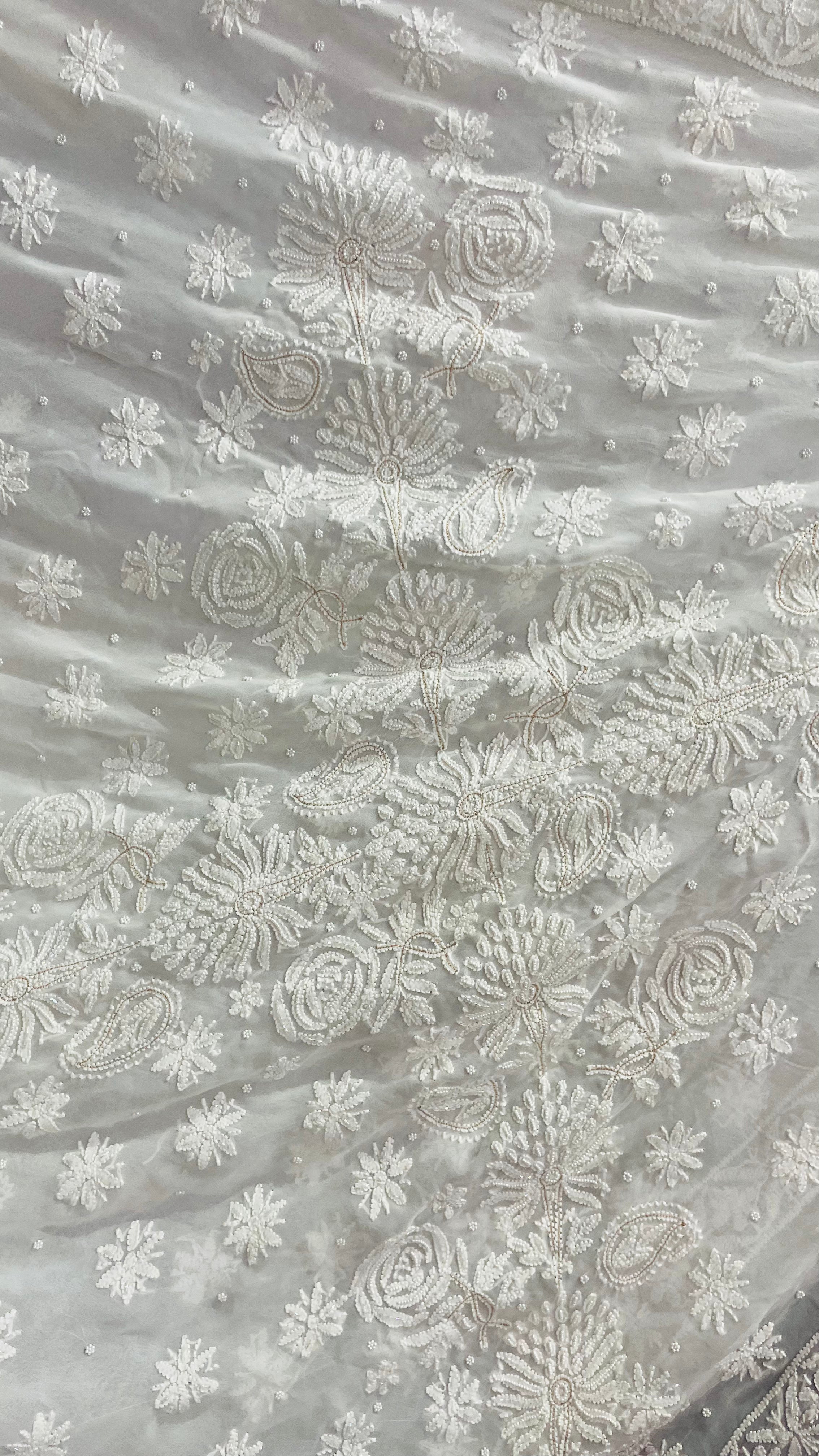 Fiza White Saree