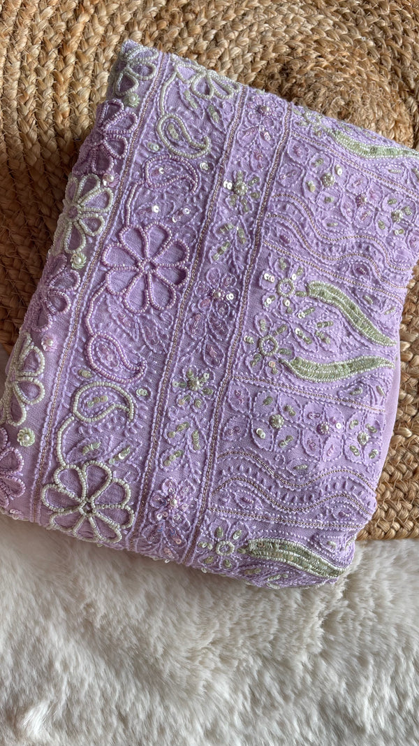 Aayat lilac unstitched suit
