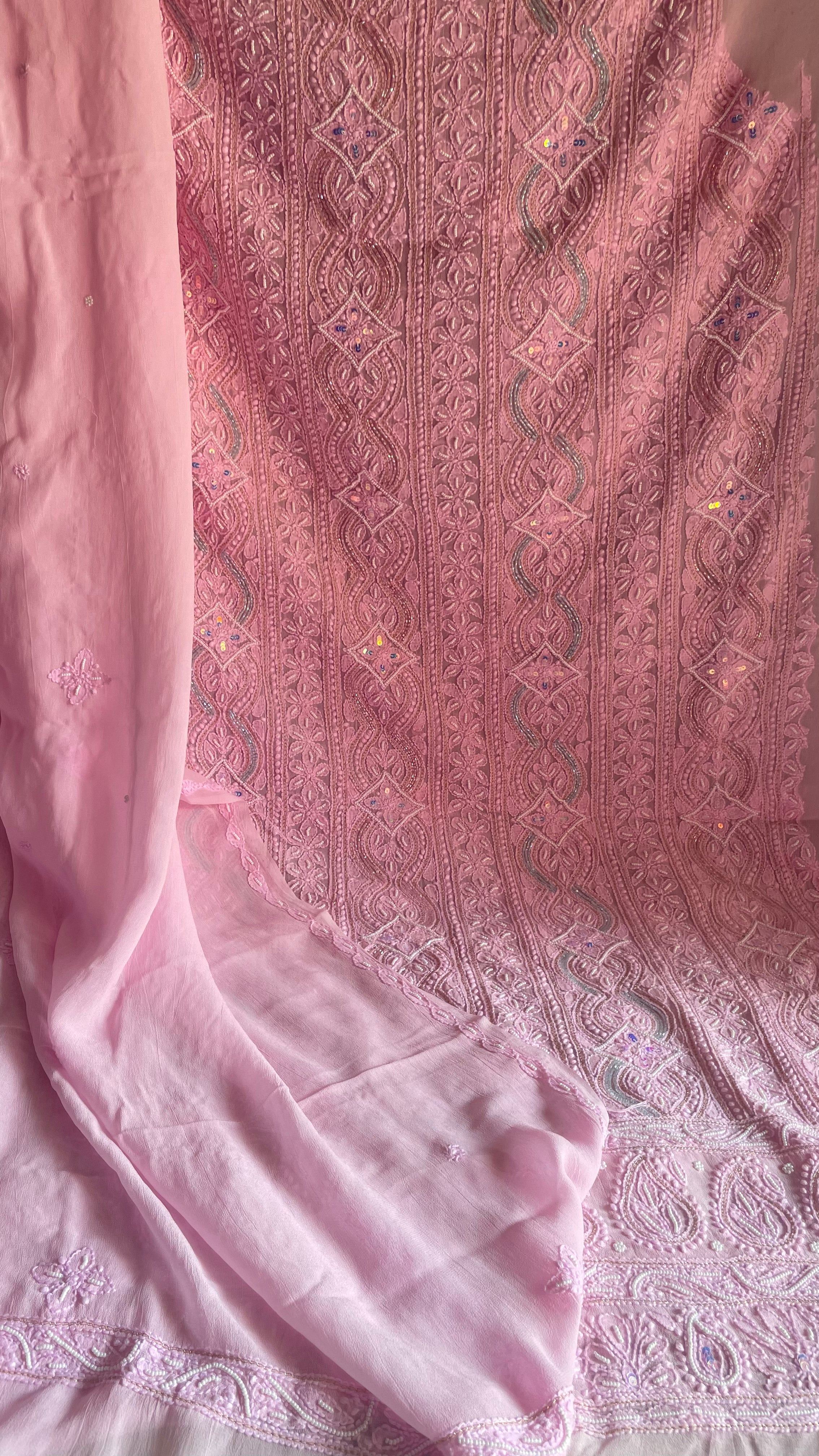 Aayat Champagne Pink  Unstitched Suit