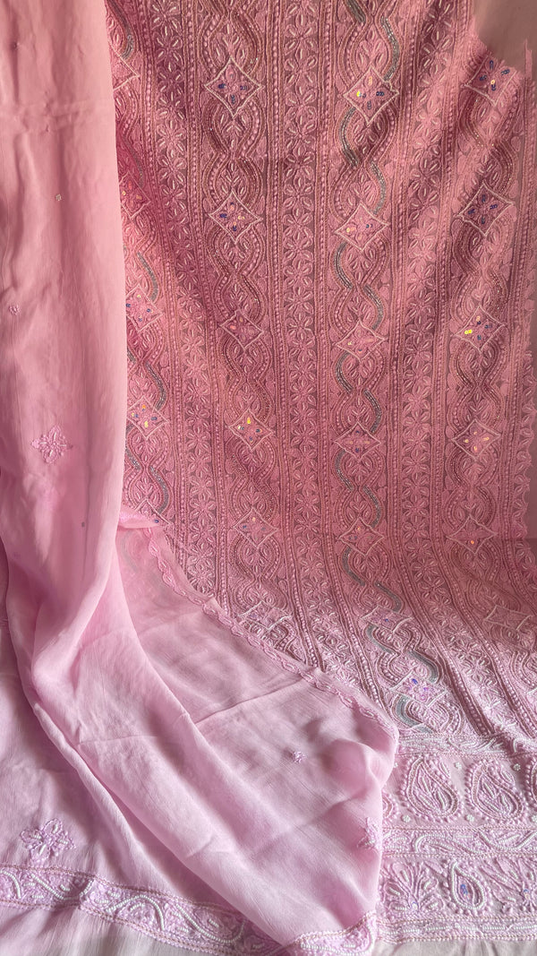 Aayat Champagne Pink  Unstitched Suit