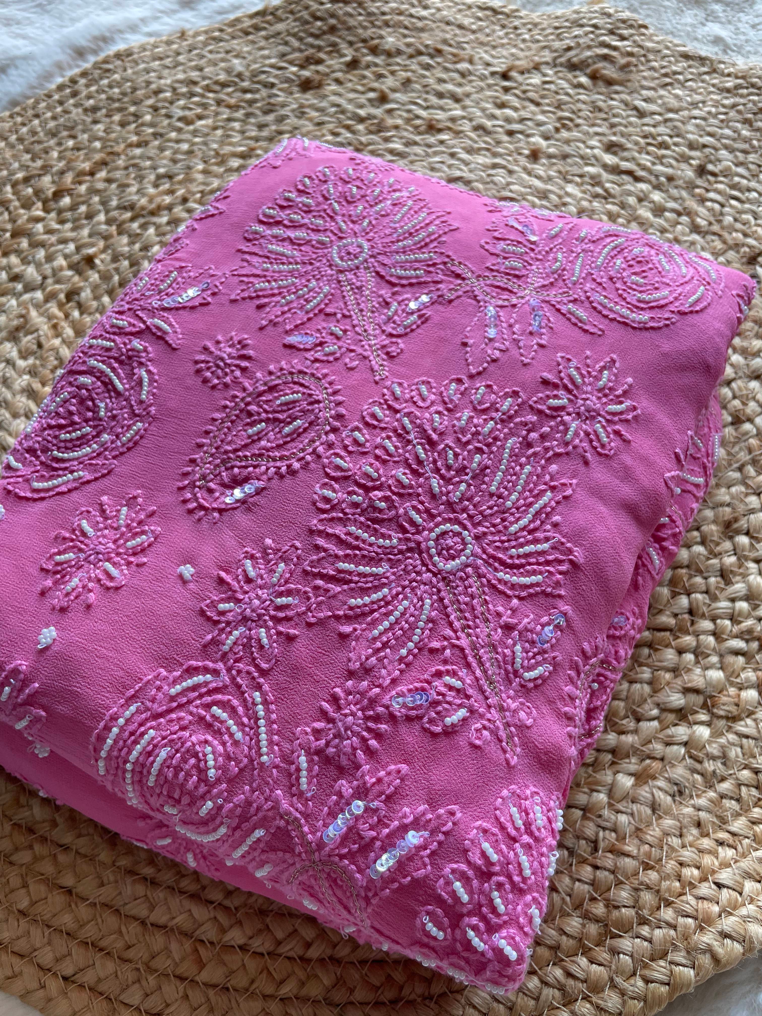 Fiza Rose Pink Saree