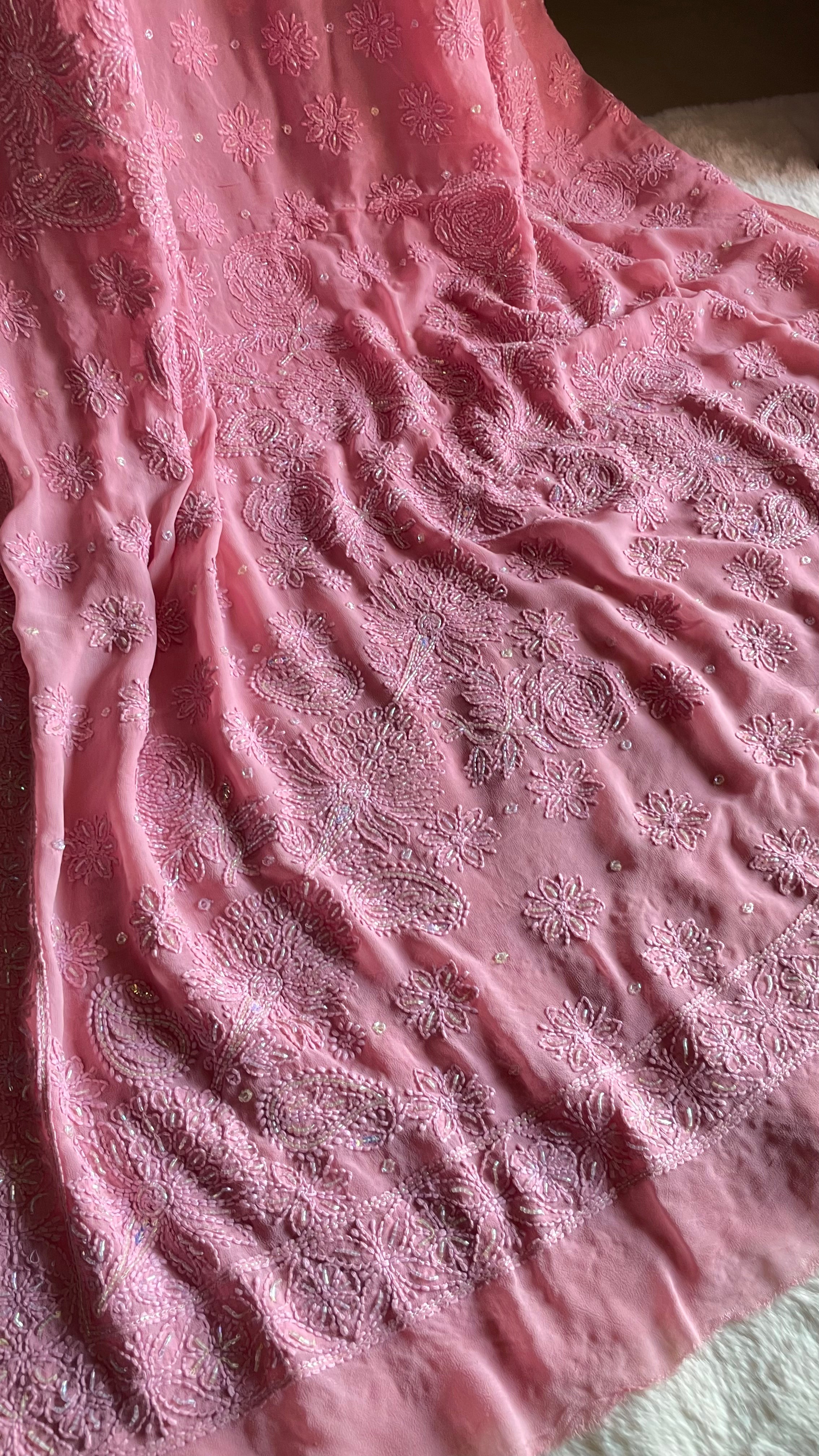 Fiza Carnation Pink Saree