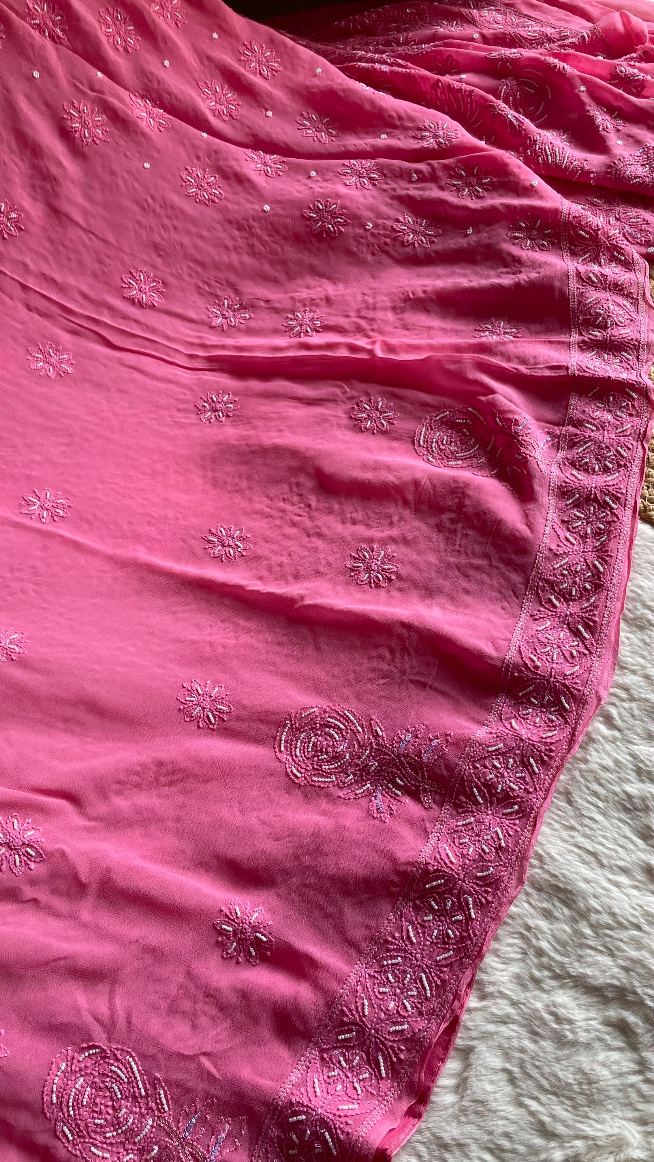 Fiza Rose Pink Saree