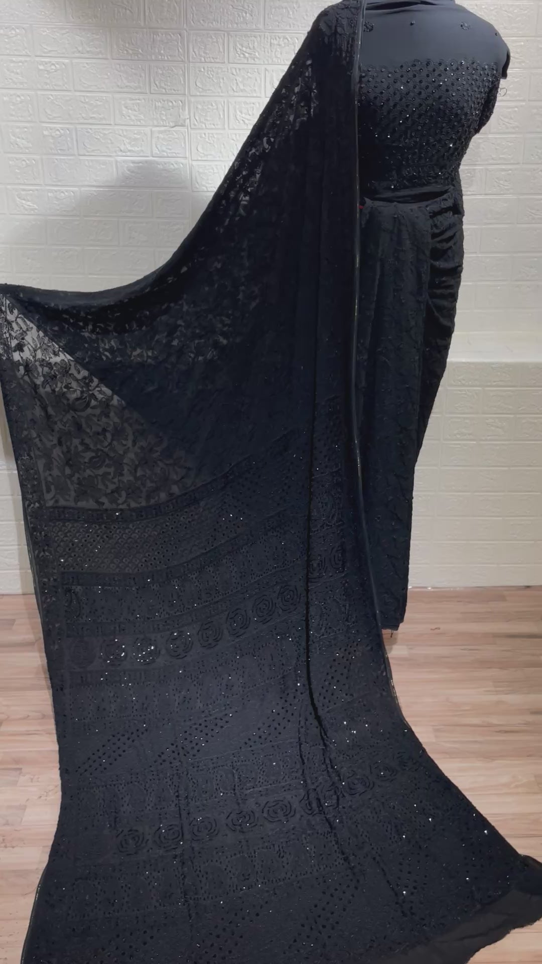 Black On Black Saree